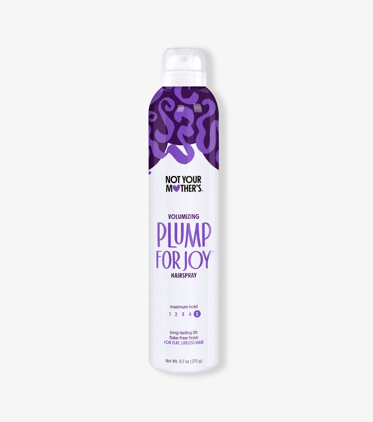 Get maximum hold and a flake free finish with Plump for Joy hairspray.