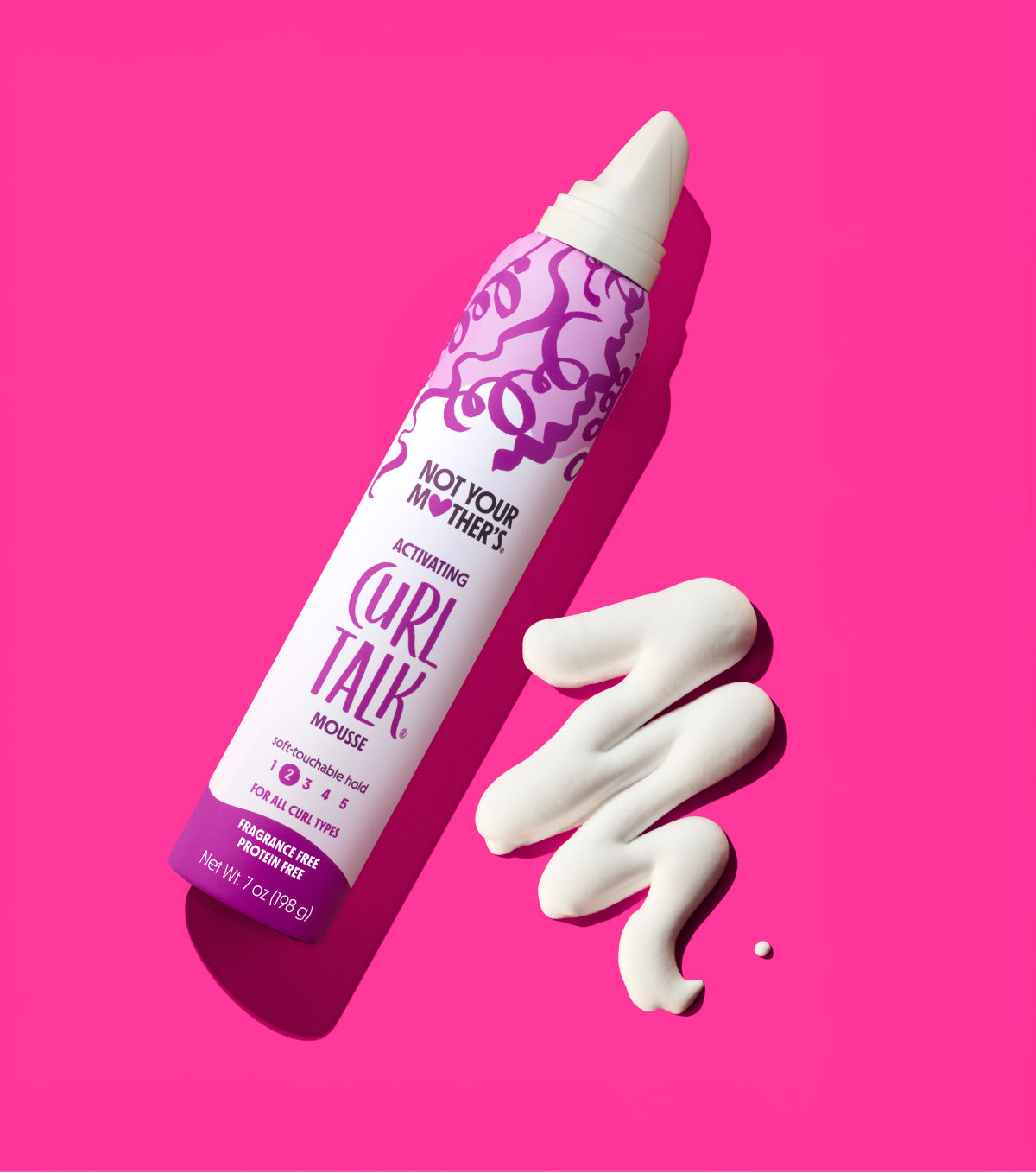 Curl Talk Fragrance & Protein Free Activating Mousse on a table