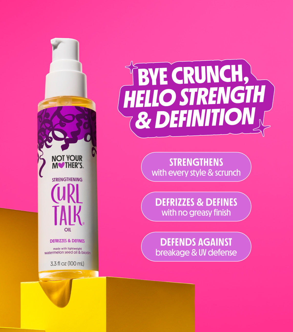 Strengthening Oil bottle with usage benefits