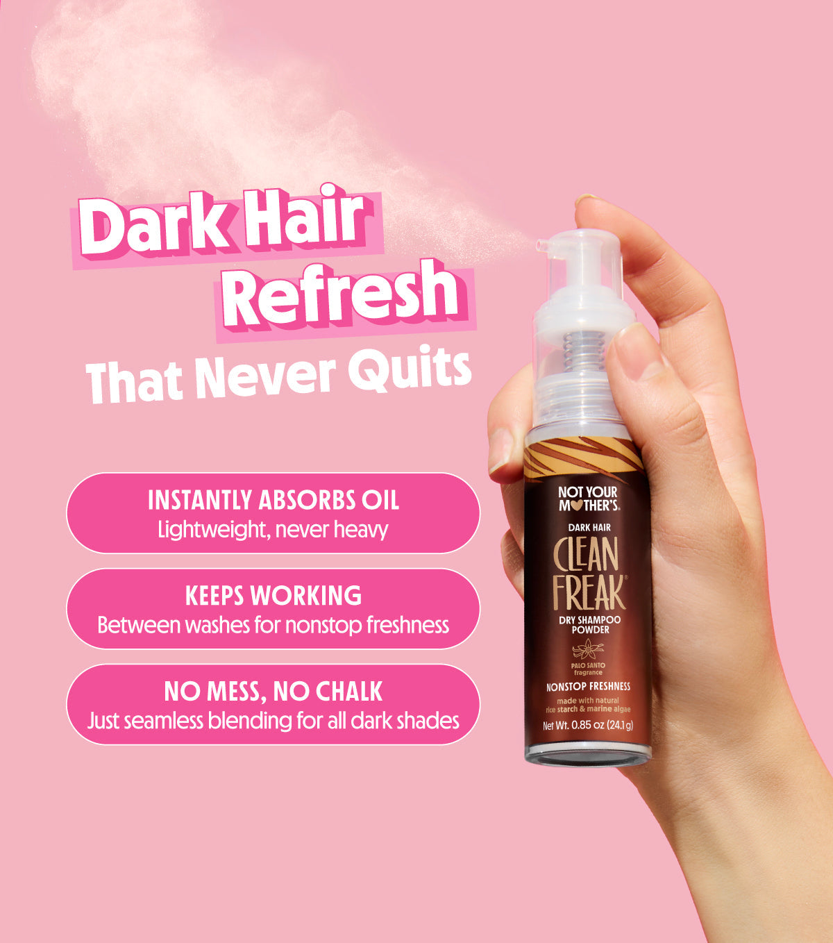 Benefits of using Clean Freak Dark Hair Dry Shampoo Powder