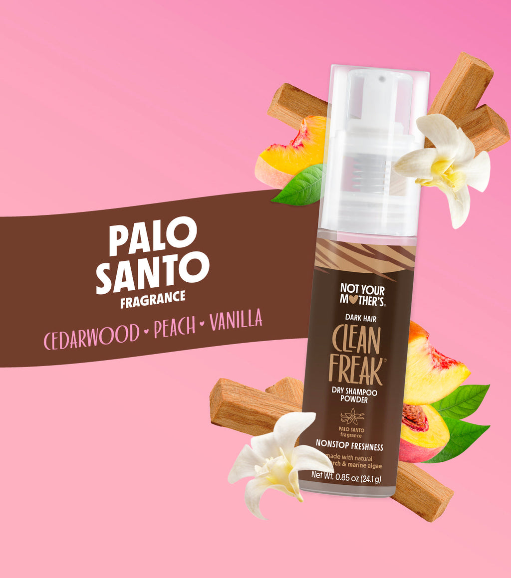 Clean Freak Dark Hair Dry Shampoo Powder has a Palo Santo scent
