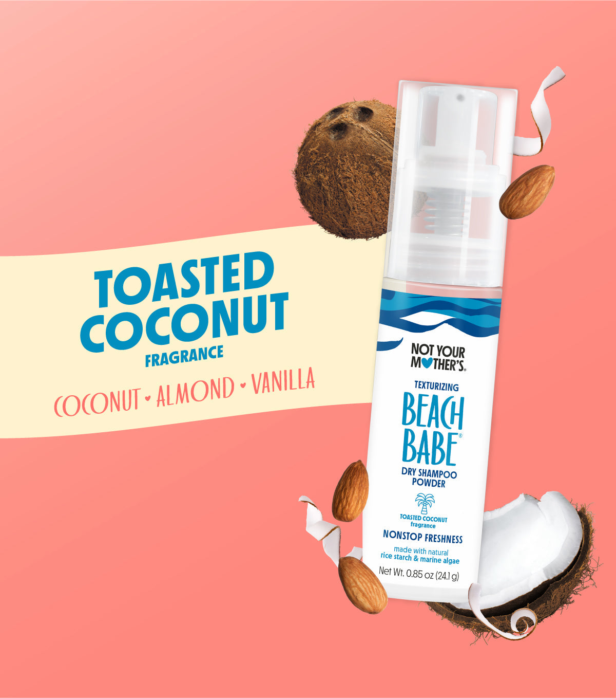Beach Babe Dry Shampoo Powder has a toasted coconut scent