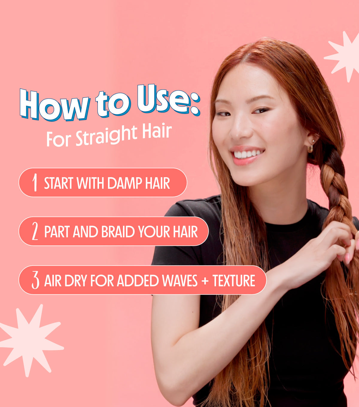How to use Beach Babe Texturizing Foam on straight hair