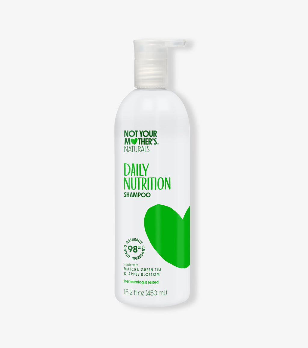 The NYM Matcha Green Tea & Apple Blossom Daily Nutrition shampoo made with natural ingredients.